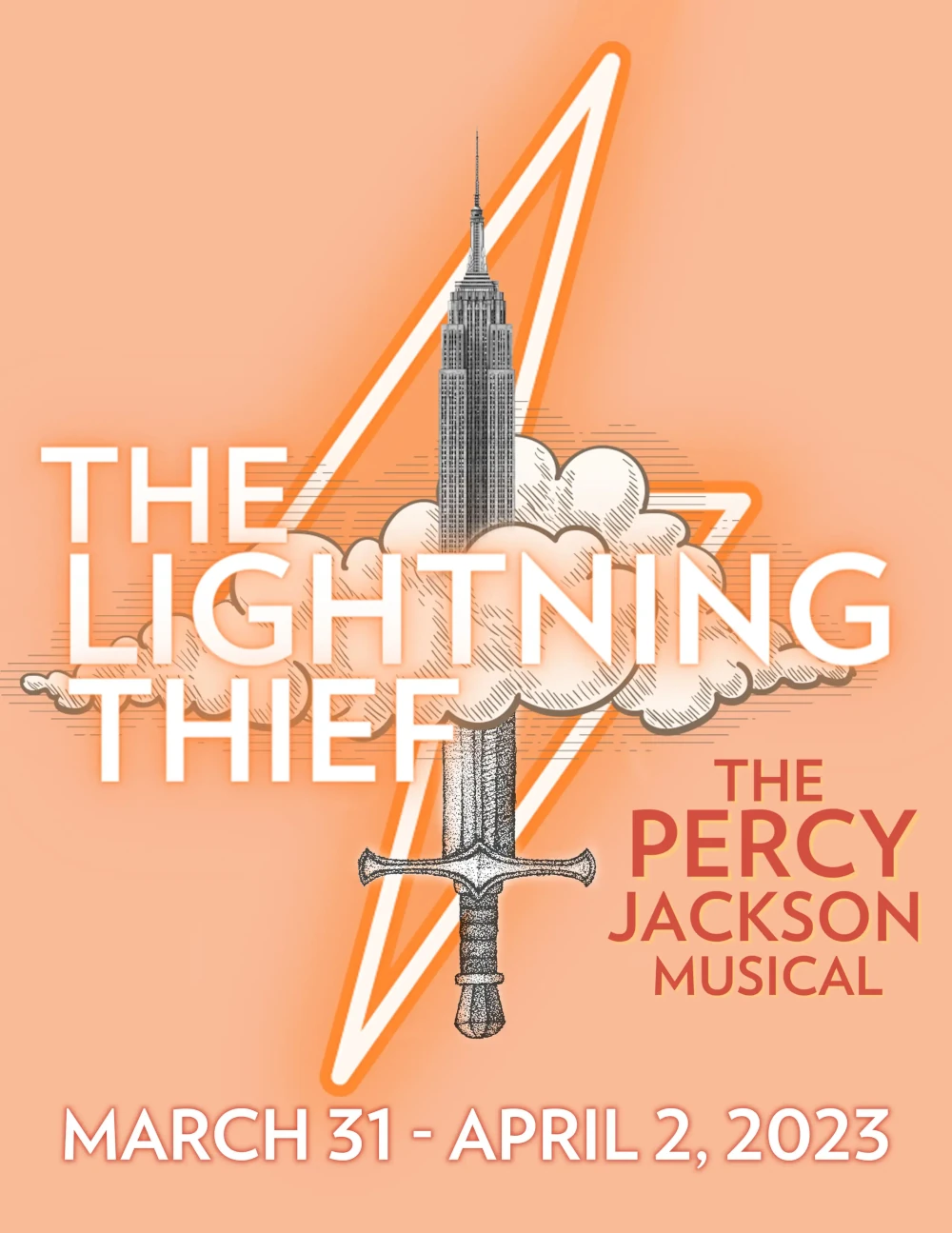 Flyer for The Lightning Thief: The Percy Jackson Musical (2023) at Laguna Playhouse.